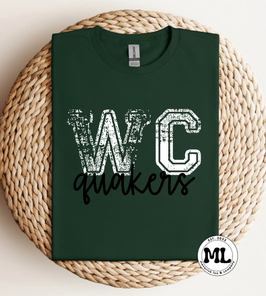 Wilmington Quakers distressed, plus script