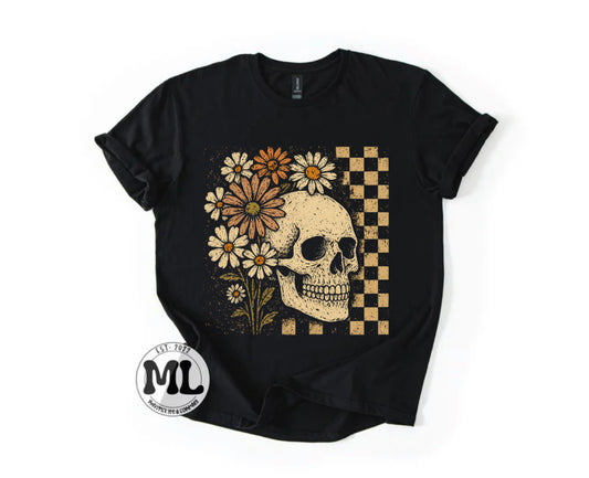 Tan checkered skull