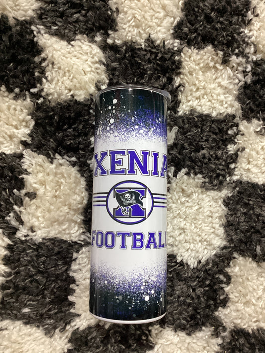 Xenia football 20 ounce skinny Tumber – in stock