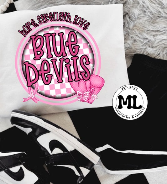 Brookville blue Devils pink gloves
