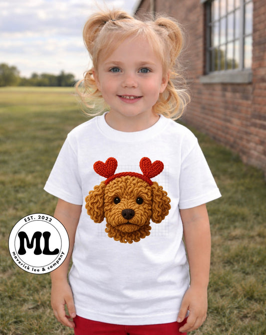 Valentine dog - faux crochet