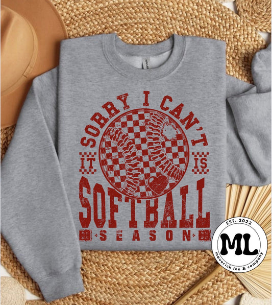 Sorry can’t Softball - red