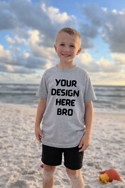 Mock up - sport grey gildan tee