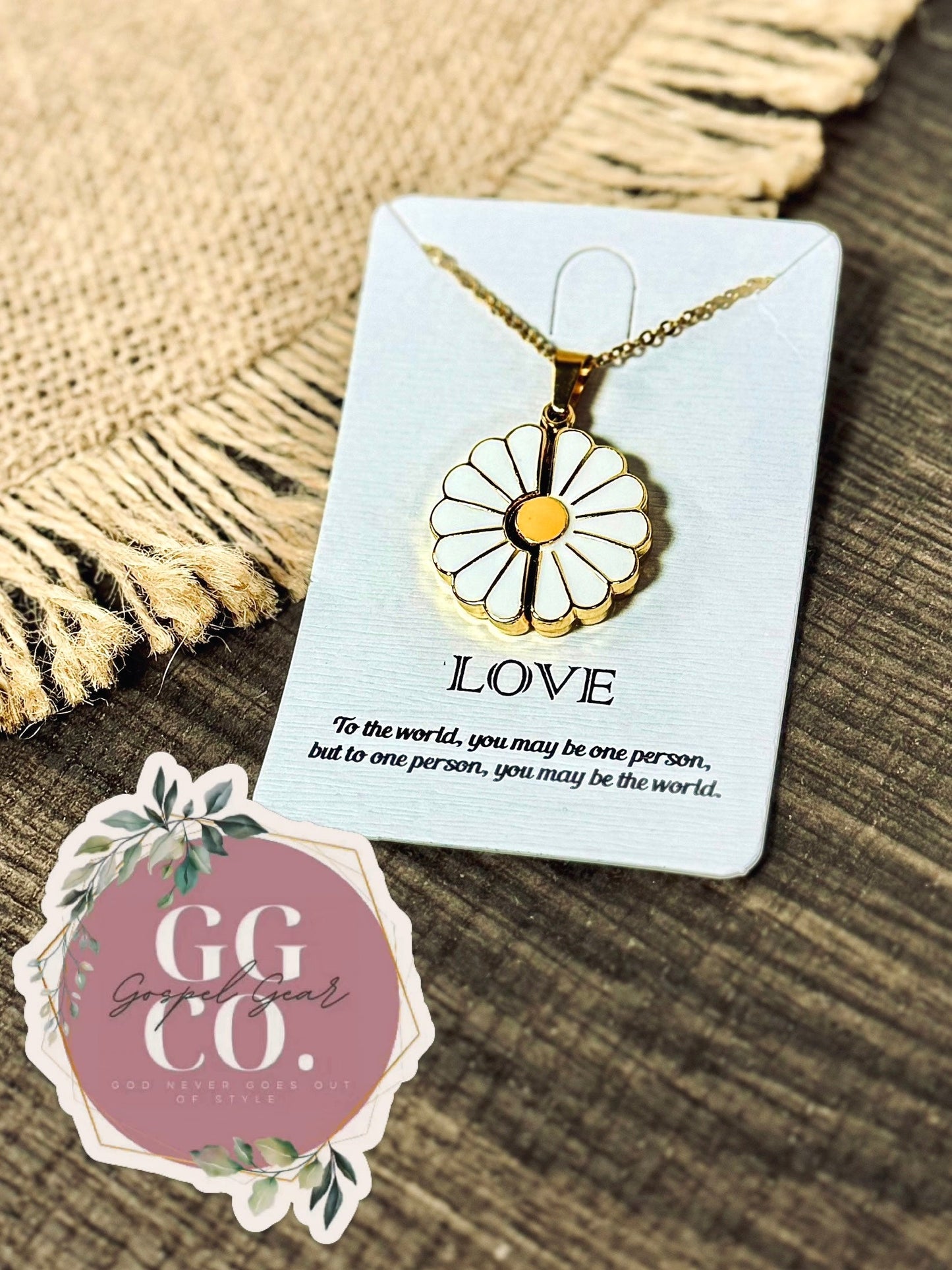 God Is Within Her Daisy Necklace - Hidden Message Necklace - Christian Jewelry - Engraved Christian Necklace - Christian Apparel - Necklace - Christian Gift