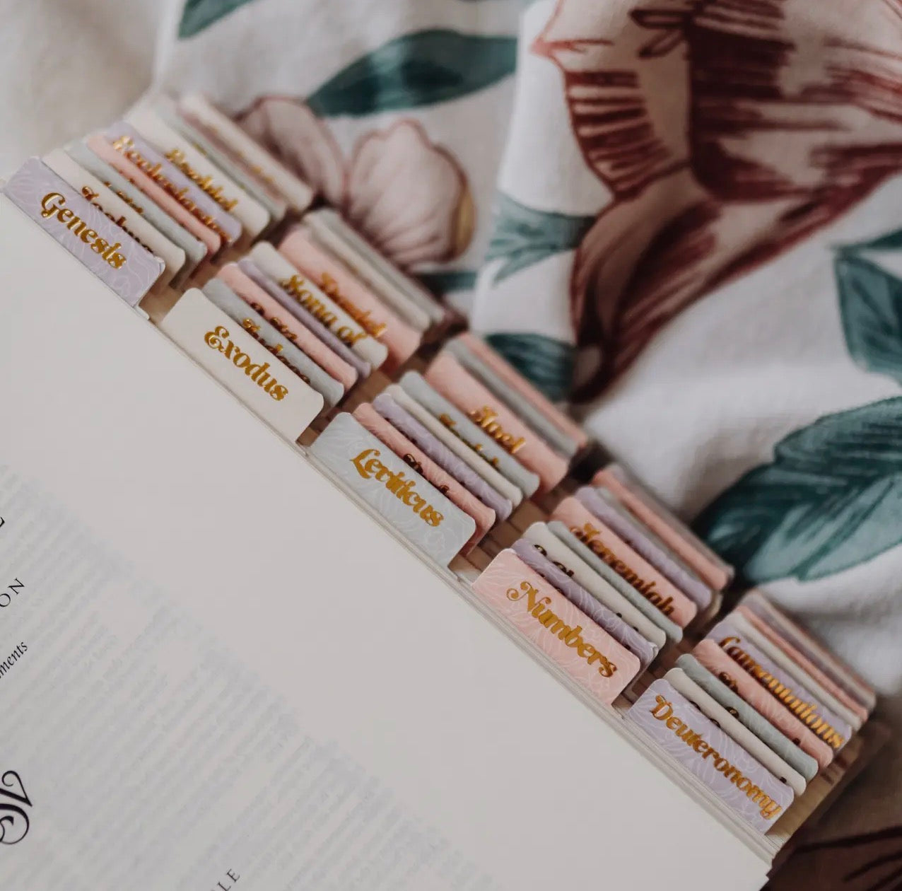 Pastel floral bible tabs