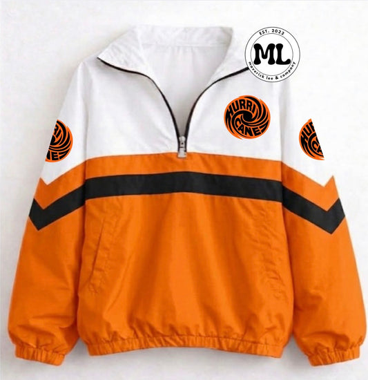 Quarter zip - Wilmington - Orange with black stripe
