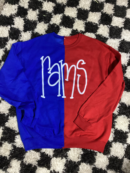 Large split sweatshirt in stock