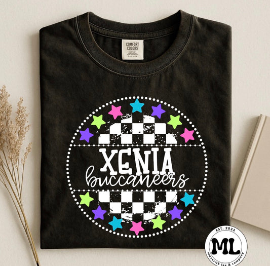 Xenia Preschool checkered with Multicolored Stars