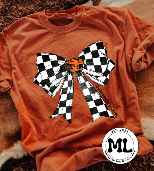 Beavercreek Beavers checkered bow