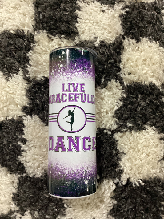 Live gracefully dance 20 ounce skinny Tumber – in stock