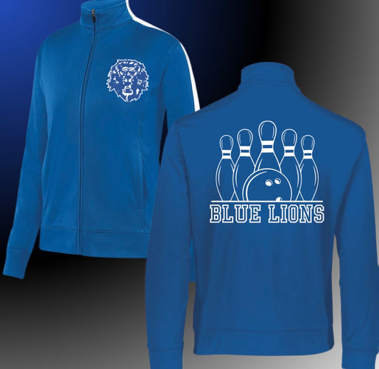 Washington courthouse blue Lions white outline jacket