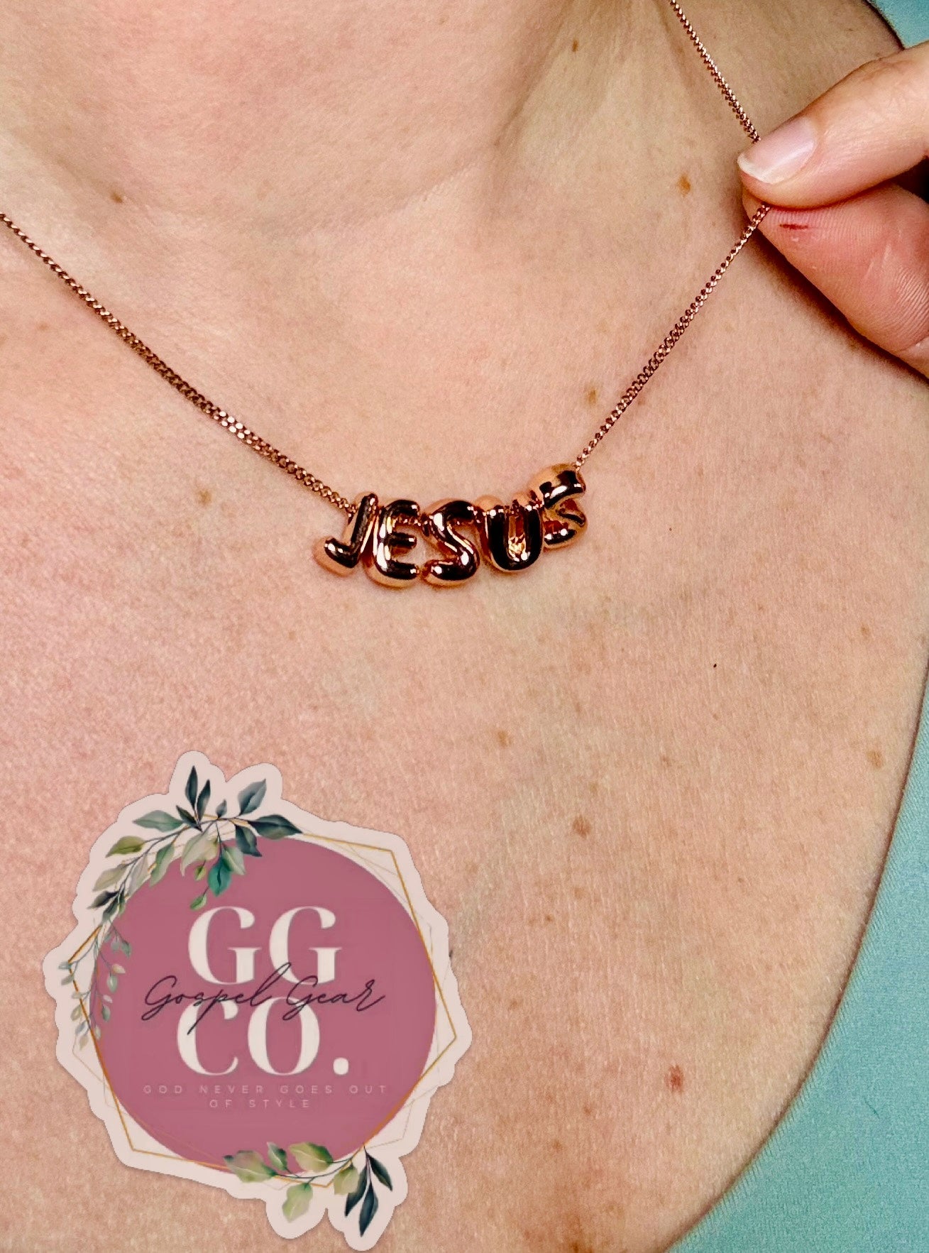 Jesus Bubble Name Necklace - Christian Jewelry - Christian Necklace  - Christian Gift