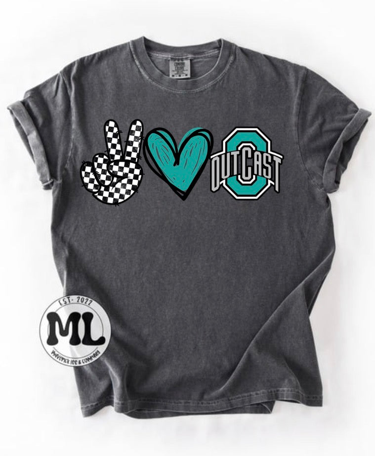 Outcast softball - peace love