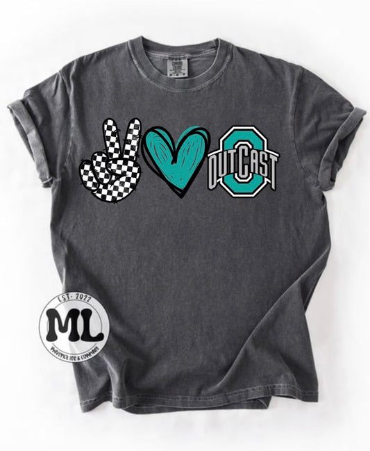 Outcast softball - peace love