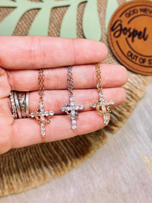 Cross Crown Christian Necklace