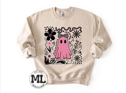 Pink and black ghost collage