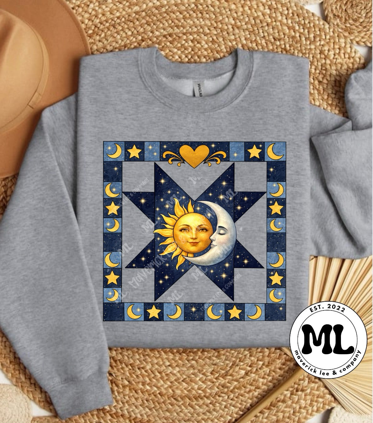 Thrifted celestial sun moon