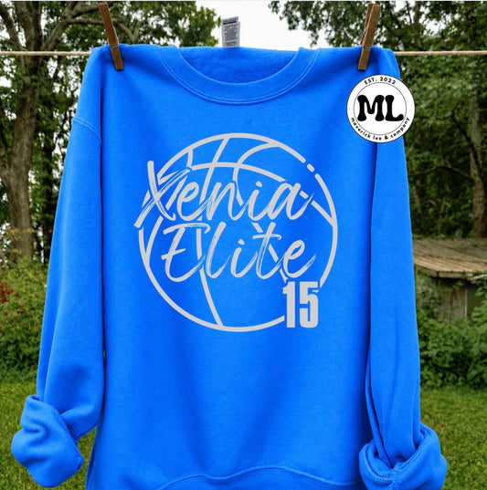 Xenia elite basketball custom number