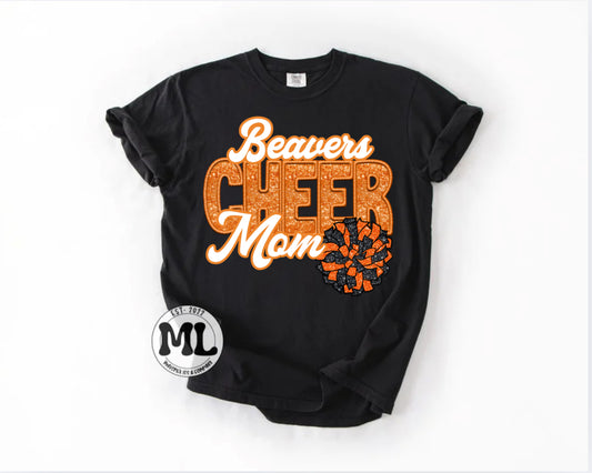 Sequin cheer mom - beavers