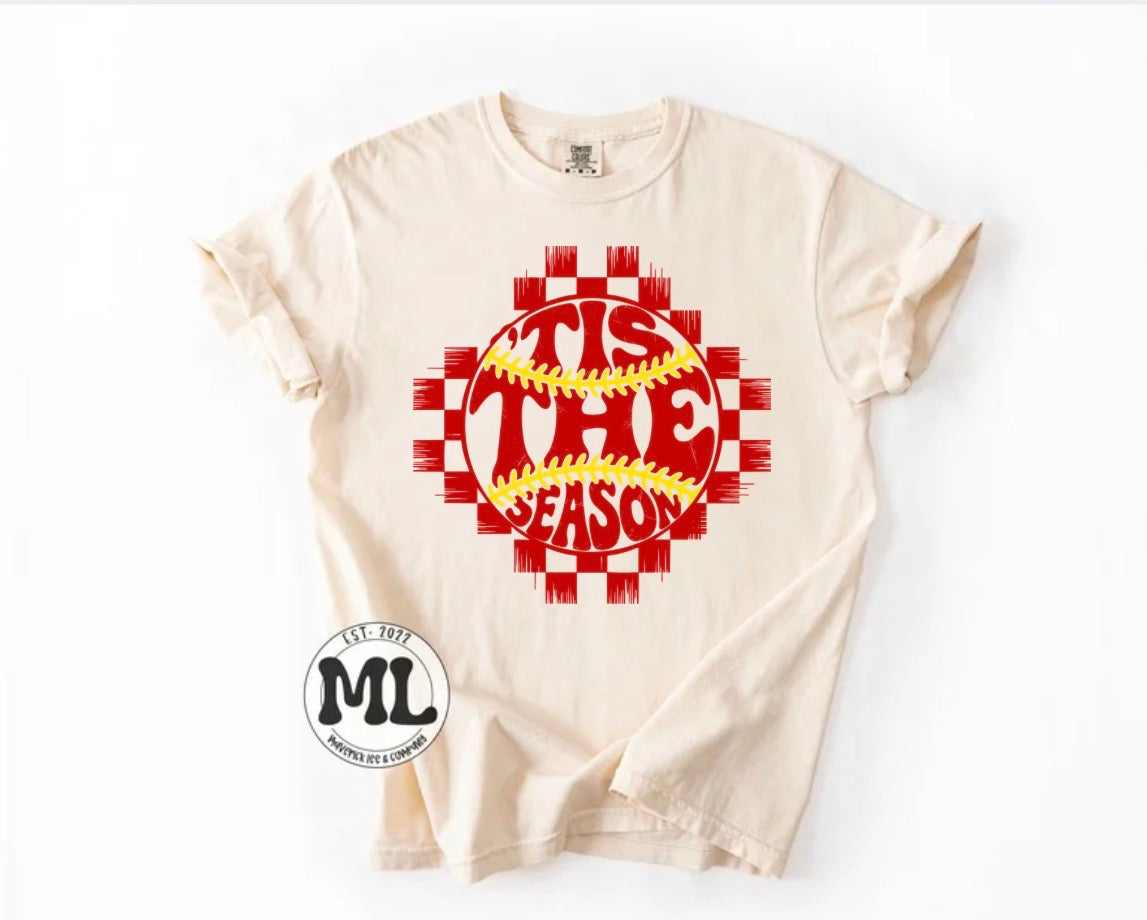 Tis’ the season - Softball - bright red