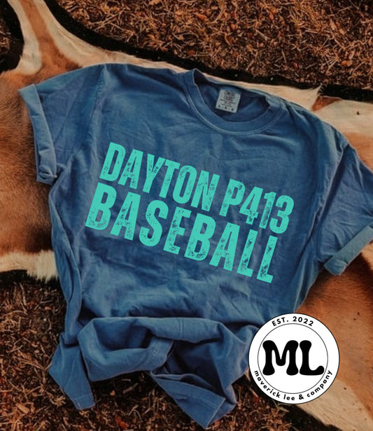 P413 -teal distressed