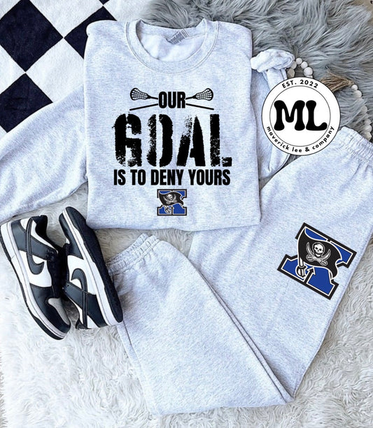 Xenia lacrosse jogger set - black our goal