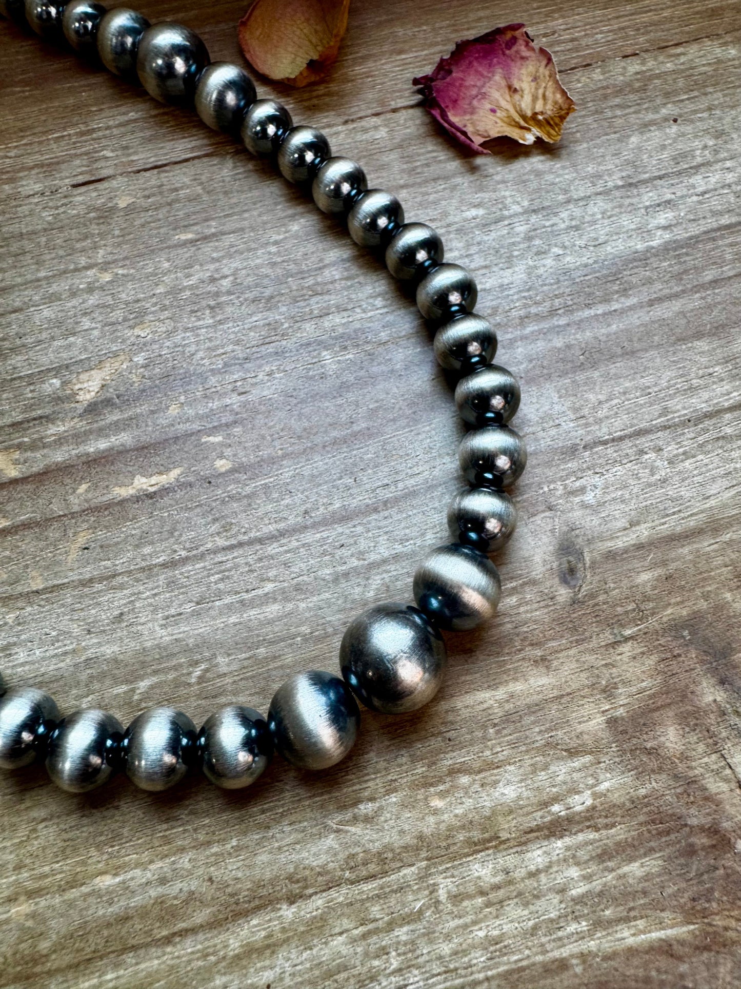 20 1/2 inch graduated 10 to 14 mm Sterling Silver Pearls necklace