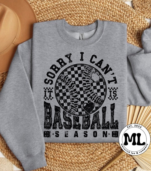 Sorry can’t Baseball - black