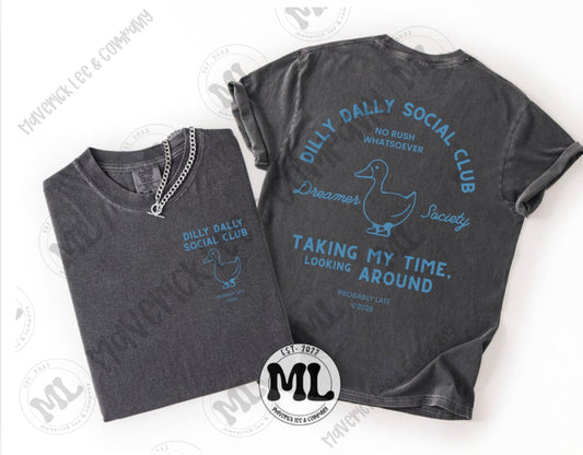 Dilly Dally Social slub - blue