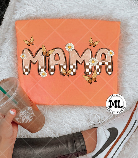 Mama butterfly checkered