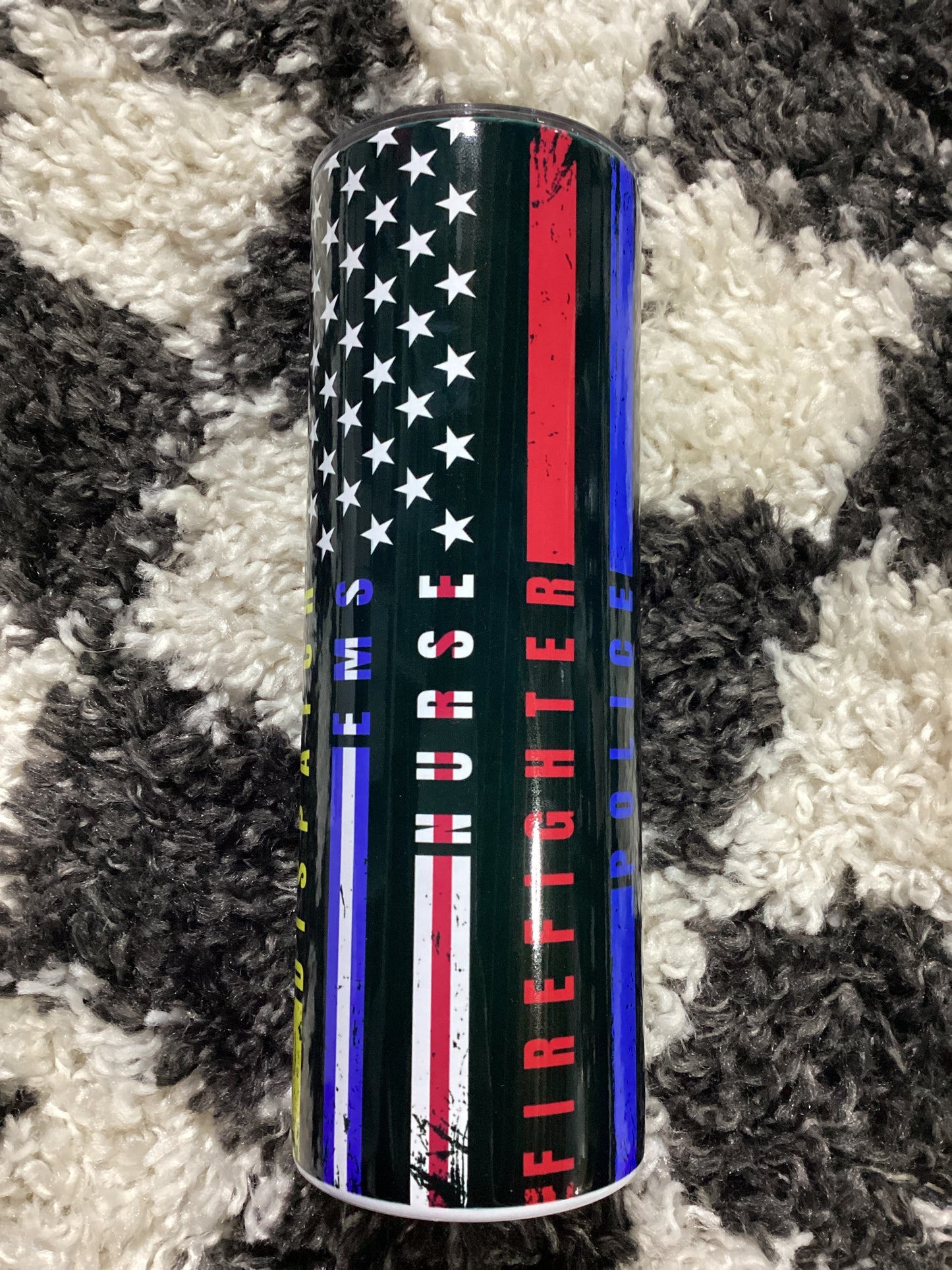 First responder flag 20 ounce skinny Tumber – in stock