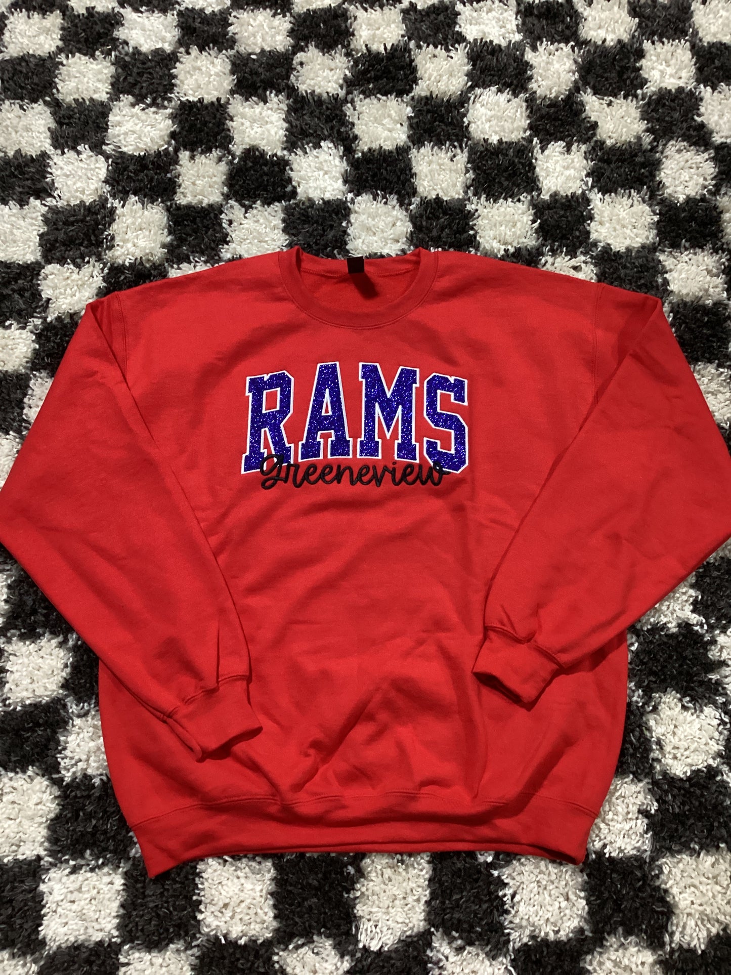 XL Rams glitter embroidery in stock