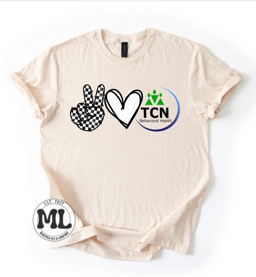 TCN - peace love black logo