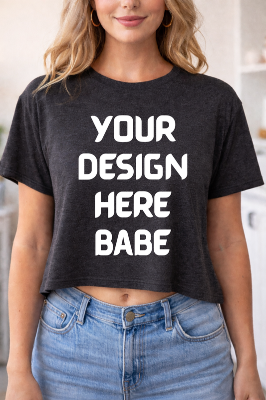 Mock up - Bella & Canvas black flowy crop top