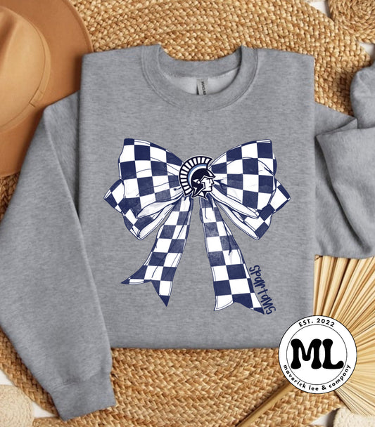 Valley View Spartans - checkered bow