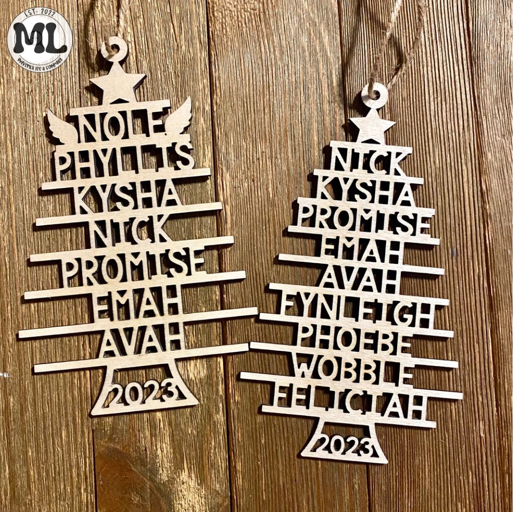 Christmas tree ornament stack