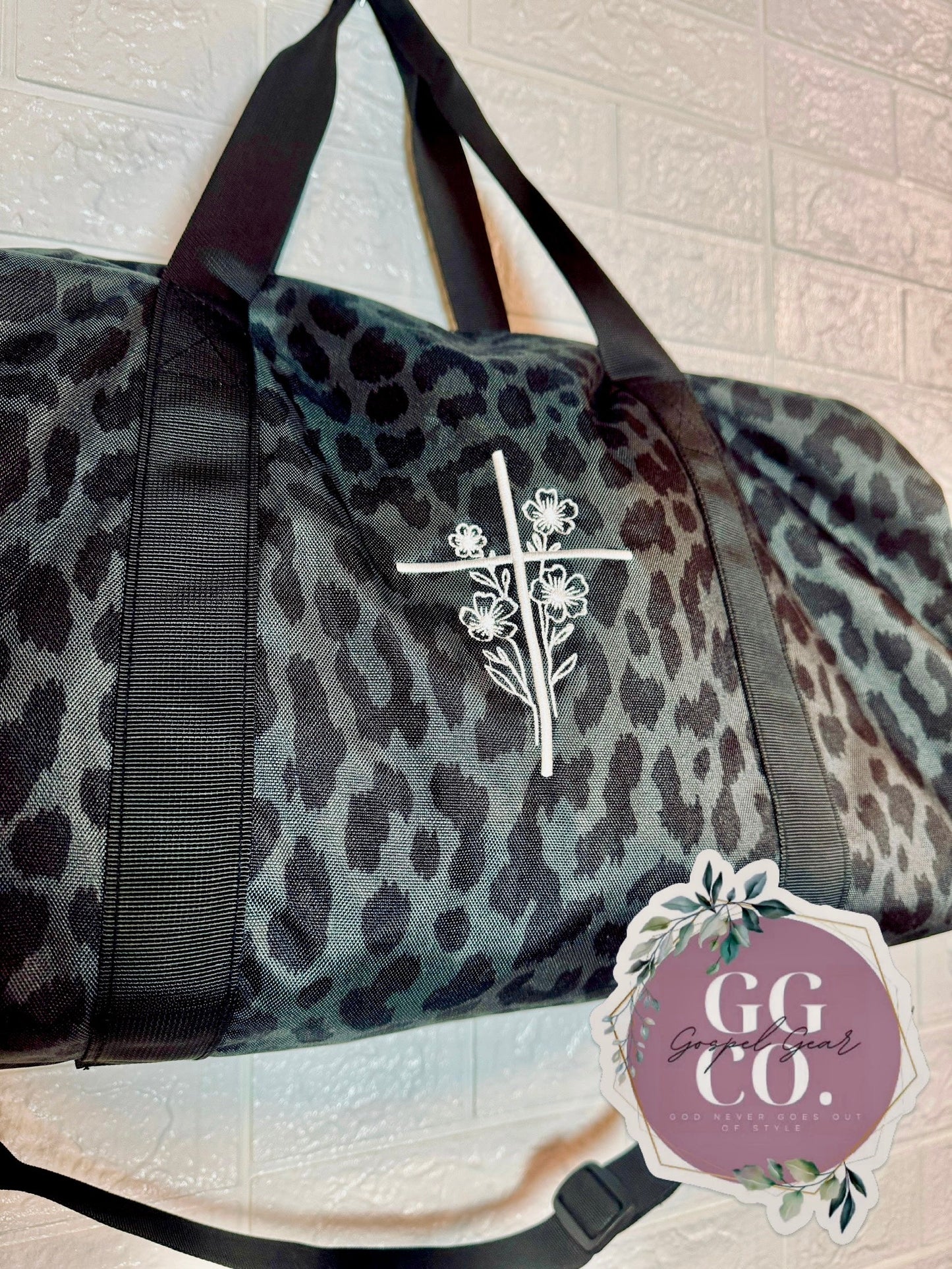 Floral Cross Embroidered Duffle Bag – Faith + Function