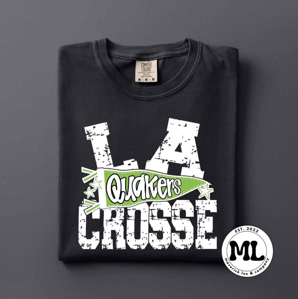 Quakers Lacrosse distressed pennant