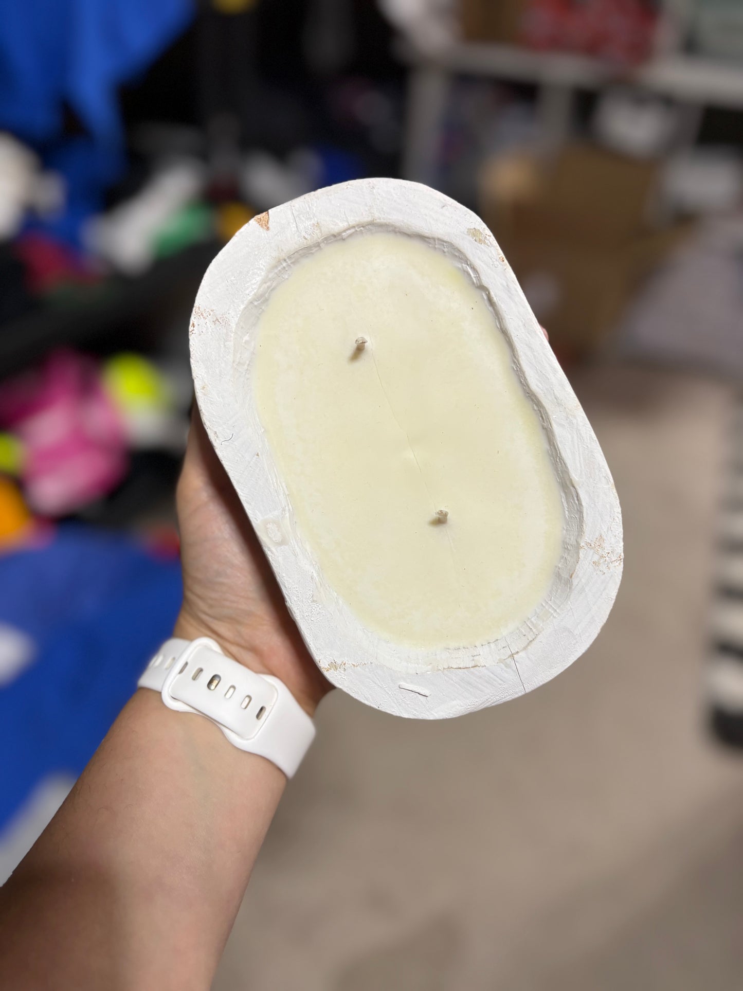 Cranberry woods, mini dough bowl candle in stock
