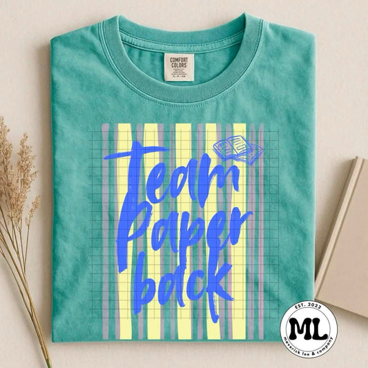 Team paperback - blue font