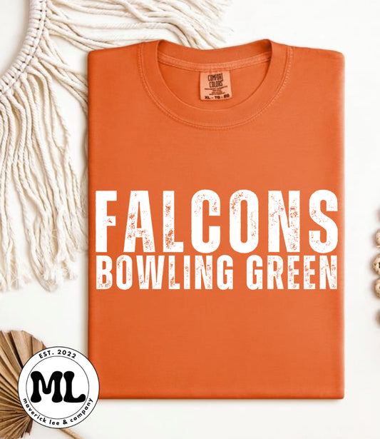 Bowling Green falcons white distressed