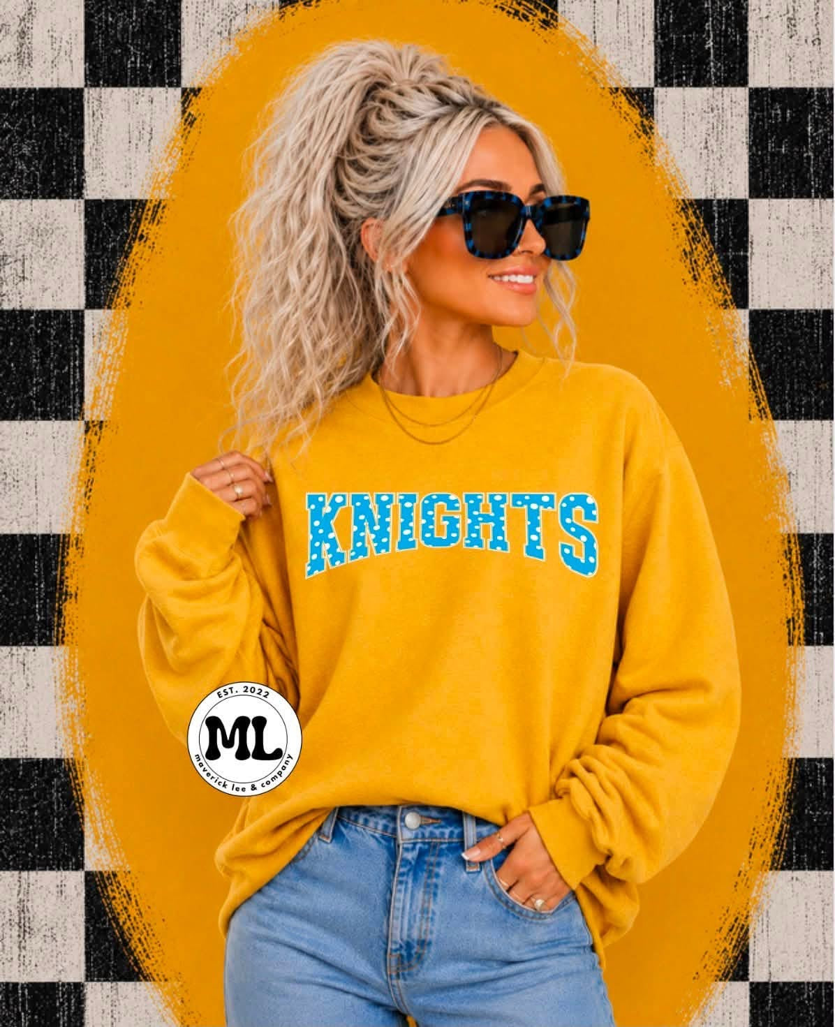 Knights - blue with white polkadots