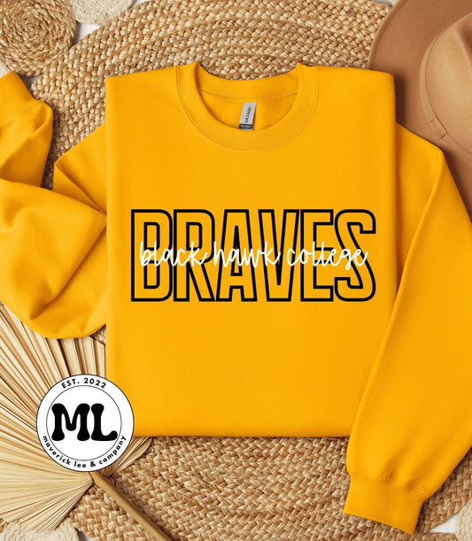 Black Hawk College - Braves outline