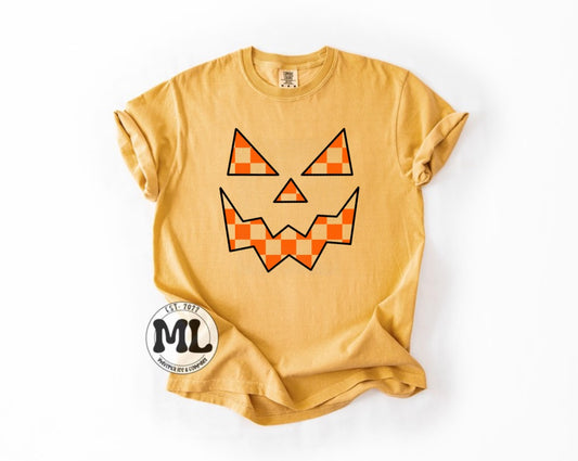 Spooky smile - black on orange
