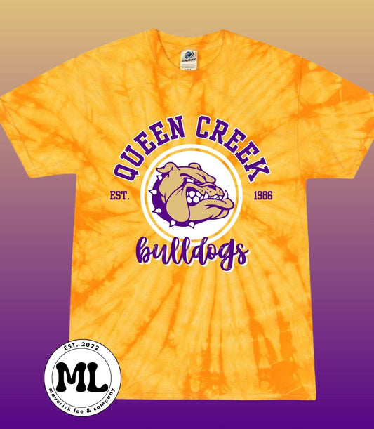 QC bulldogs circle mascot