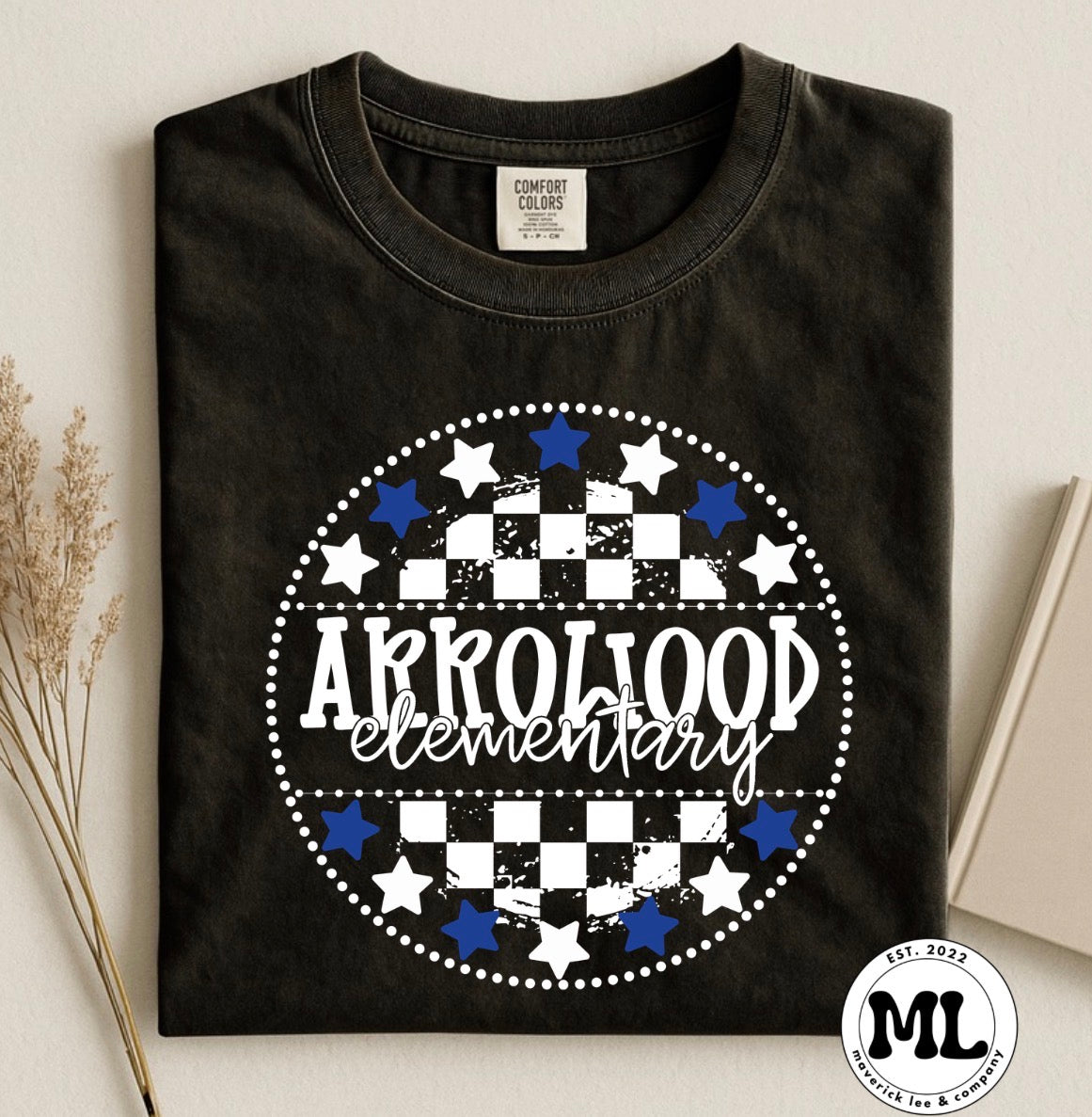 Arrowood Elementary checkered with Stars