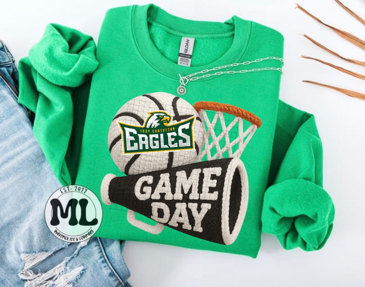 Game day basketball Troy Christian faux crochet