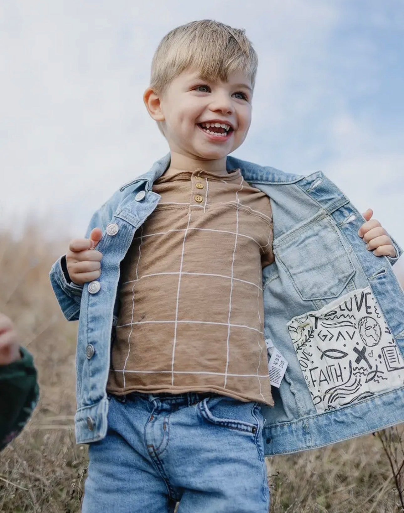 WHAT A FRIEND IN JESUS KIDS DENIM JACKET