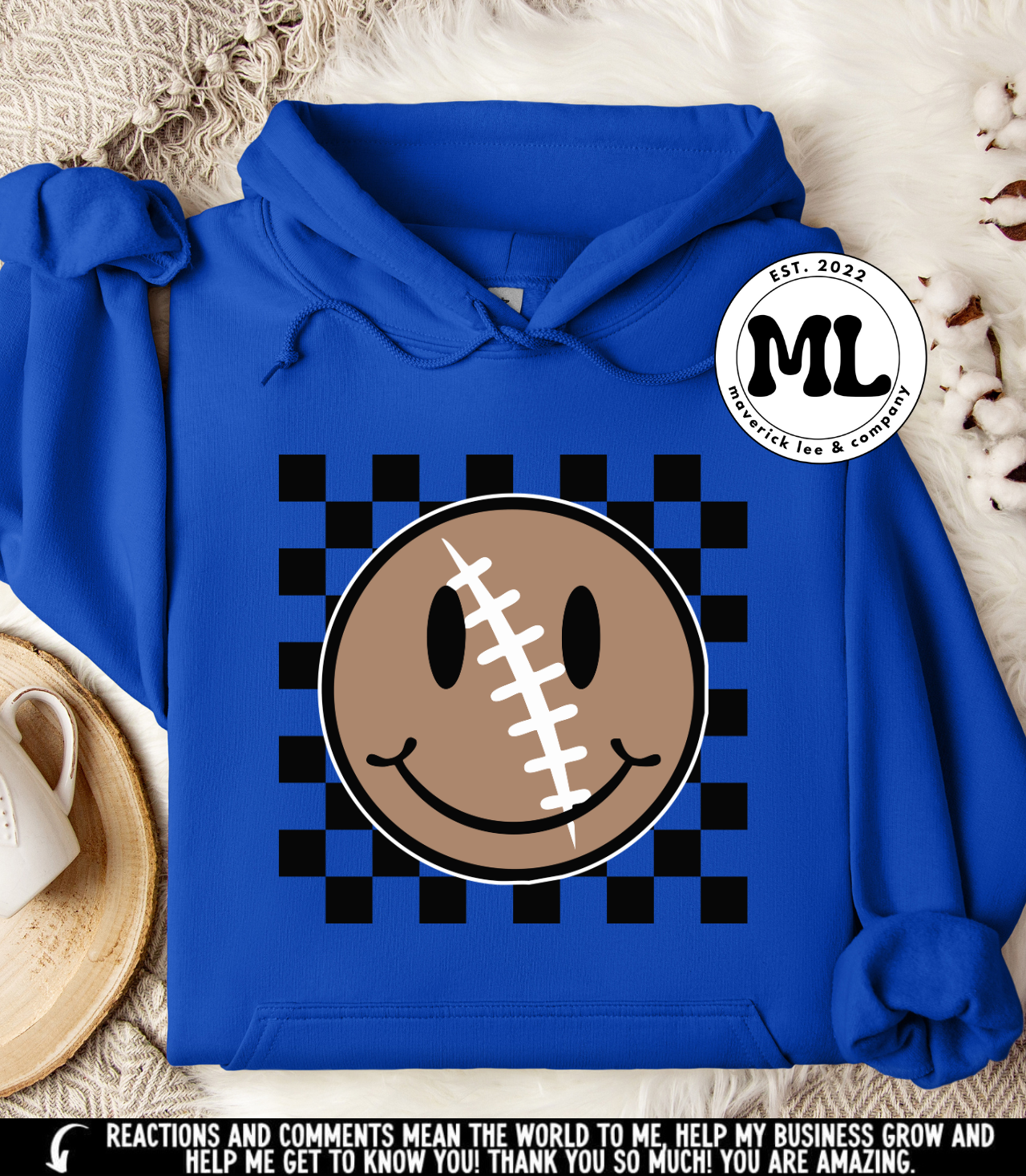 Football smiley checkered