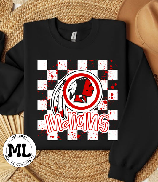 Cedarville Indians checkered paint splatter
